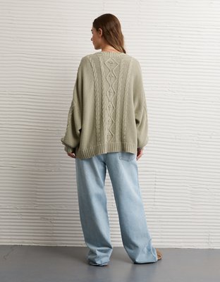 AE Open Front Cable Cardigan
