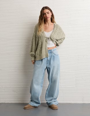 AE Open Front Cable Cardigan