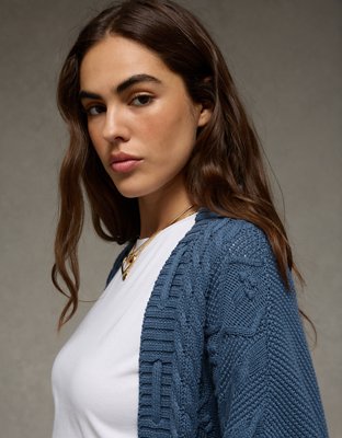 AE Open Front Cable Cardigan
