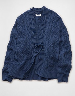 トップス AMERI UND LOOSE CABLE KNIT CARDIGAN Diamond and Cable Knit Zip Cardigan with Pockets | Glenaran