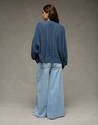AE Open Front Cable Cardigan