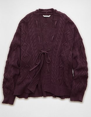 AE Open Front Cable Cardigan