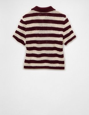 AE Cropped Sweater Polo Shirt