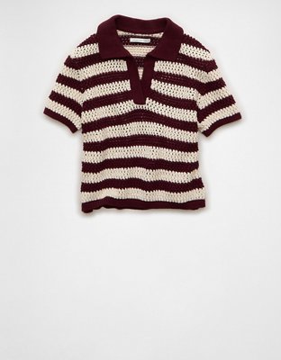 AE Cropped Sweater Polo Shirt