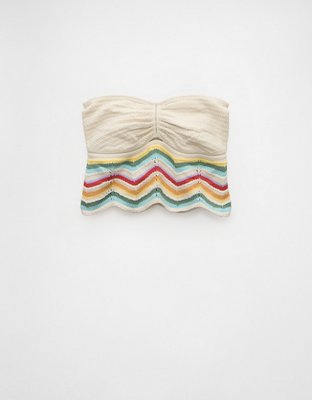 AE Pride Cropped Chevron Crochet Tube Top