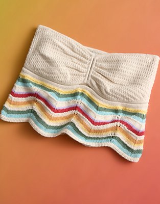AE Pride Cropped Chevron Crochet Tube Top