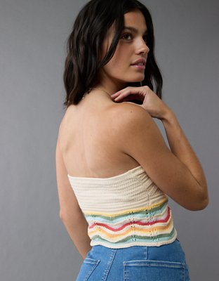 AE Top Tubo al Crochet Cortado de Pride con Galones