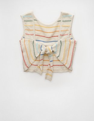 AE Pride Cropped Tie Back Sweater Tank Top
