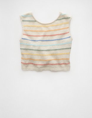 AE Pride Cropped Tie Back Sweater Tank Top