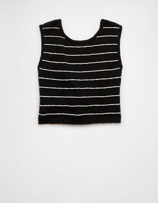 AE Tie Back Striped Sweater Tank Top
