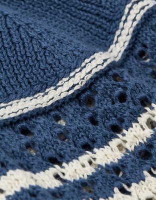 AE Top sin Mangas de Tejido Calado al Crochet Festoneado con Escote V