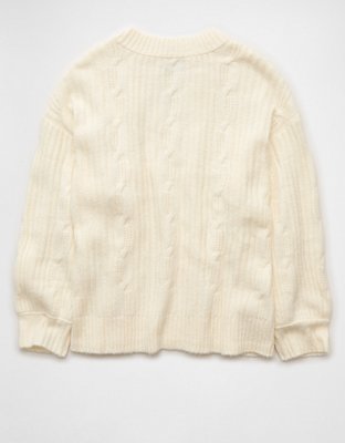 AE Whoa So Soft Notch Neck Cable Sweater