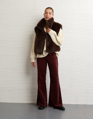 AE Whoa So Soft Notch Neck Cable Sweater