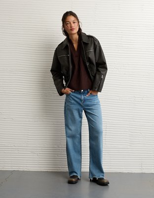 AE Whoa So Soft Notch Neck Cable Sweater