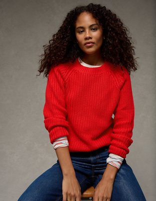 AE Crew Neck Raglan Sweater | American Eagle