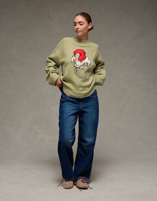 AE Oversized Grinch Graphic Sweater