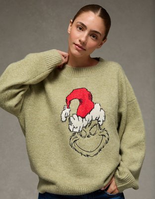 AE Oversized Grinch Graphic Sweater