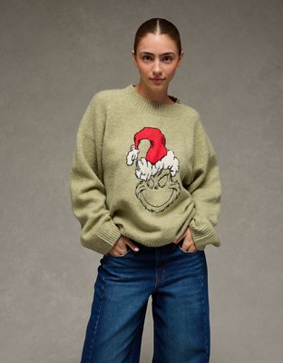 AE Oversized Grinch Graphic Sweater