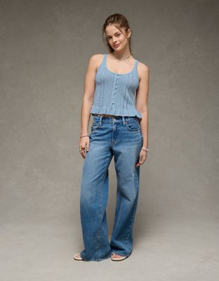 AE Crochet Button-Up Tank | American Eagle