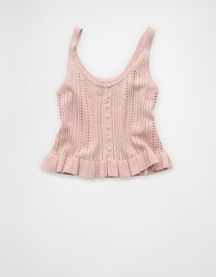 AE Crochet Button-Up Tank
