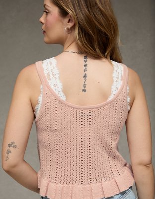 AE Crochet Button-Up Tank