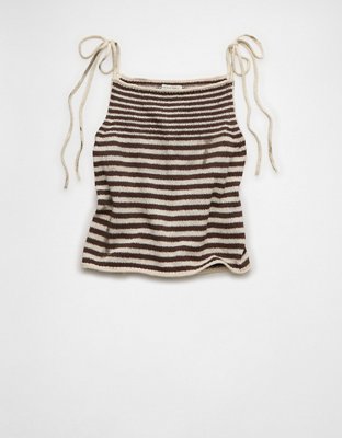 AE Tie-Strap Cropped Sweater Tank Top | American Eagle