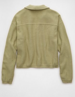 AE Johnny Collar Cropped Sweater