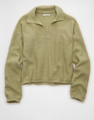 AE Johnny Collar Cropped Sweater