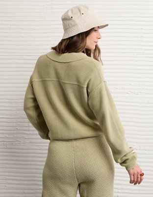 AE Johnny Collar Cropped Sweater