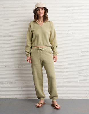 AE Johnny Collar Cropped Sweater