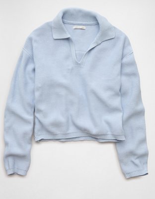 AE Johnny Collar Cropped Sweater