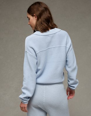 AE Johnny Collar Cropped Sweater