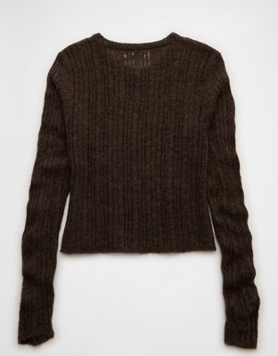 AE Cardigan Ceñido con Cuello Redondo