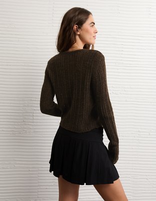 AE Fitted Crew Neck Cardigan