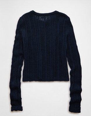 AE Fitted Crew Neck Cardigan