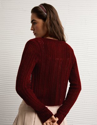 AE Fitted Crew Neck Cardigan