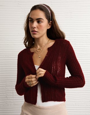 AE Fitted Crew Neck Cardigan