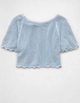 T-shirt crocheté aux épaules dénudées AE