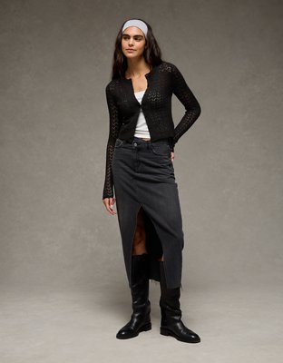 AE Fitted Crew Neck Cardigan