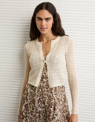 AE Fitted Crew Neck Cardigan