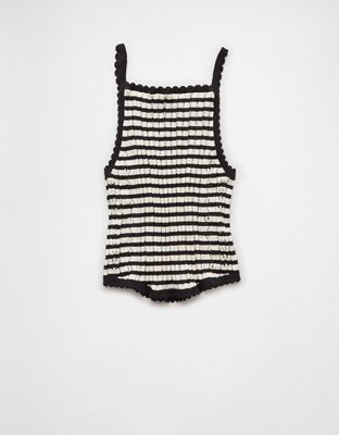 AE Pointelle Trim Sweater Tank