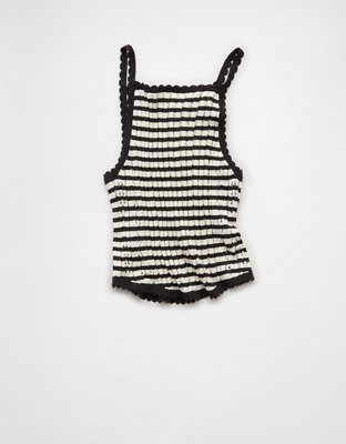 AE Pointelle Trim Sweater Tank