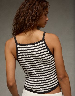 AE Pointelle Trim Sweater Tank