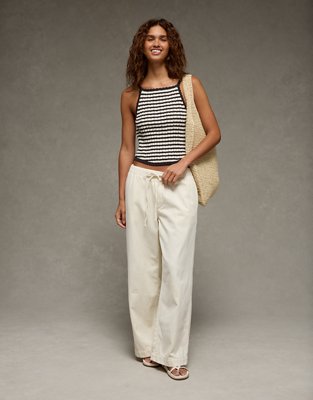 AE Pointelle Trim Sweater Tank