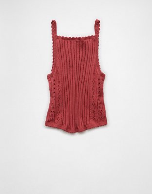 AE Pointelle Trim Sweater Tank