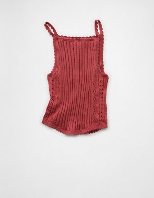 AE Pointelle Trim Sweater Tank