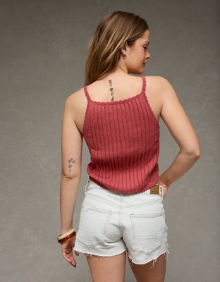 AE Pointelle Trim Sweater Tank
