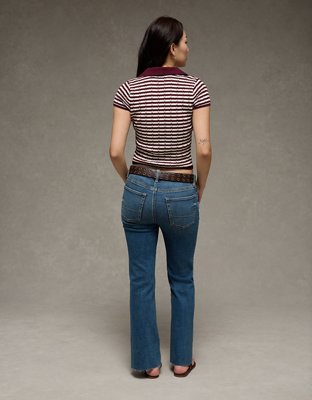 AE Short-Sleeve Pointelle Sweater Polo