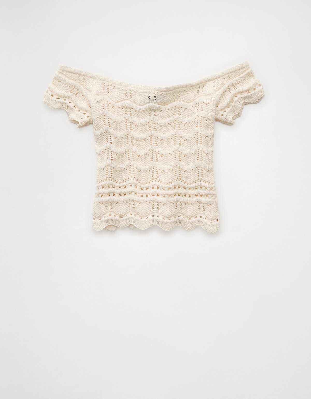 AE Off-the-Shoulder Cropped Sweater Tee - image 4