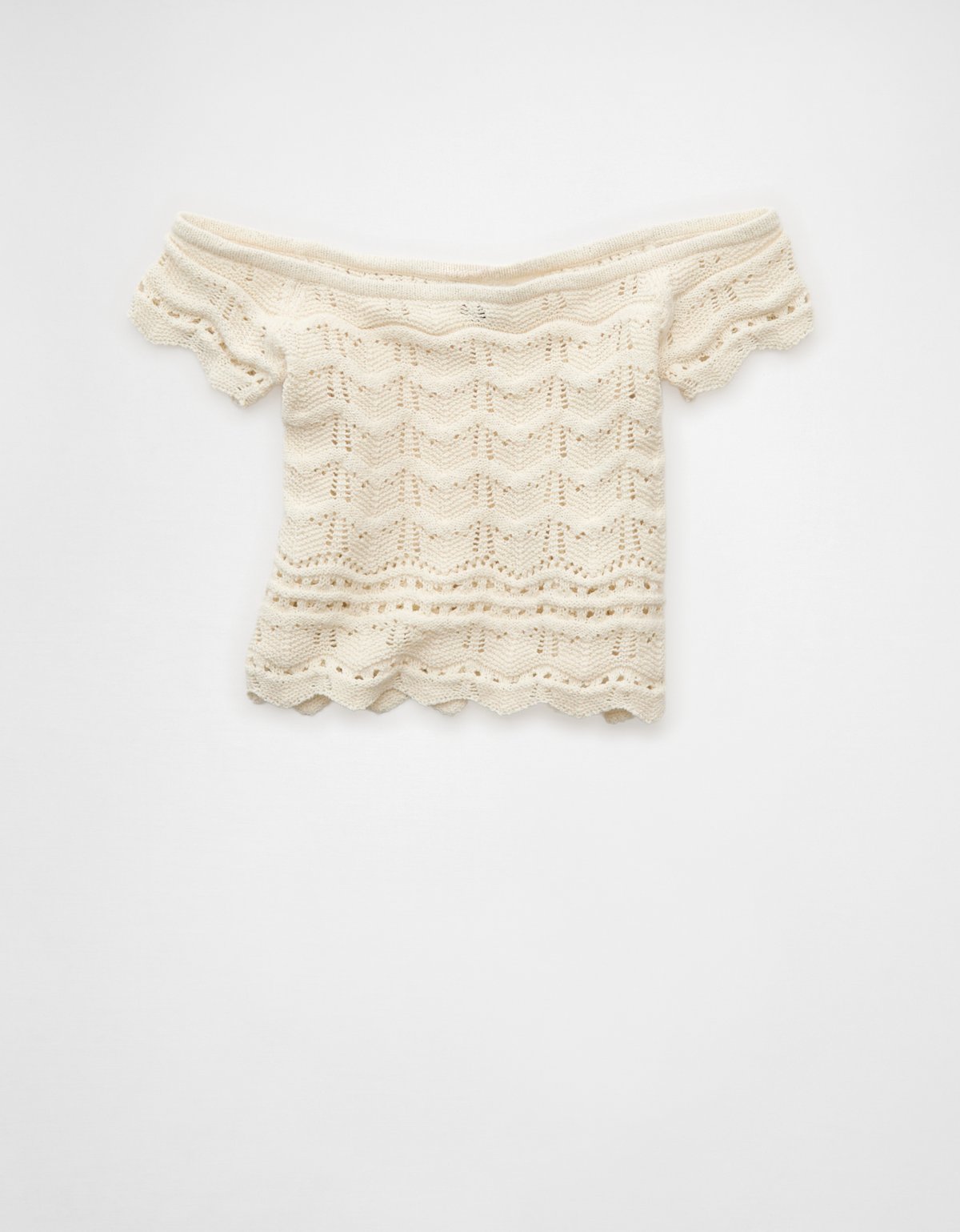 AE Off-the-Shoulder Cropped Sweater Tee - image 3